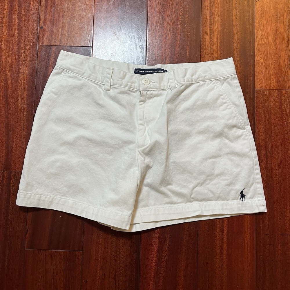 Vintage Ralph Lauren Polo Sport Shorts Womens 8 32 4" Inseam White 90s Y2K READ